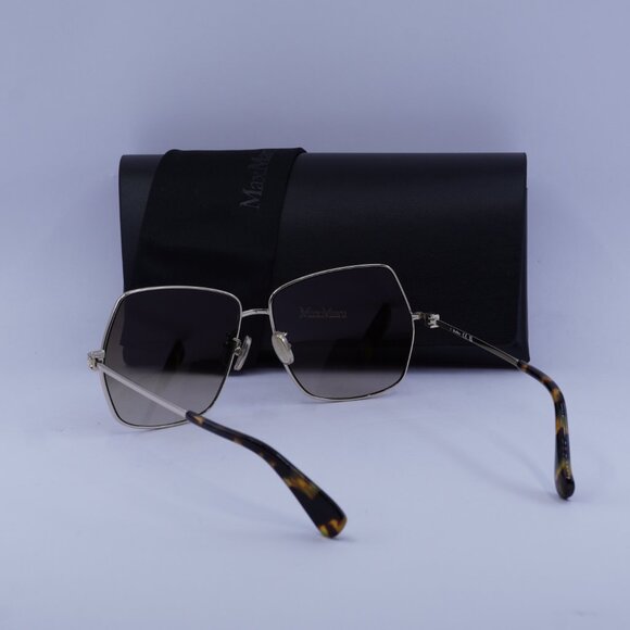 MaxMara JEWEL MM0035-H 32F Geometric Sunglasses - Gold/Brown - Picture 6 of 11